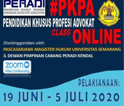 KALI PERTAMA, PERADI KENDAL SELENGGARAKAN PKPA ONLINE